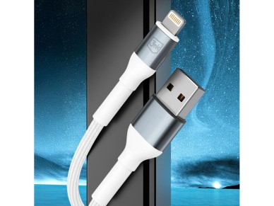 3mk Hyper Cable N-SERIES USB-A / Lightning 1m QC 3.0 5V/2.4A 12W - white