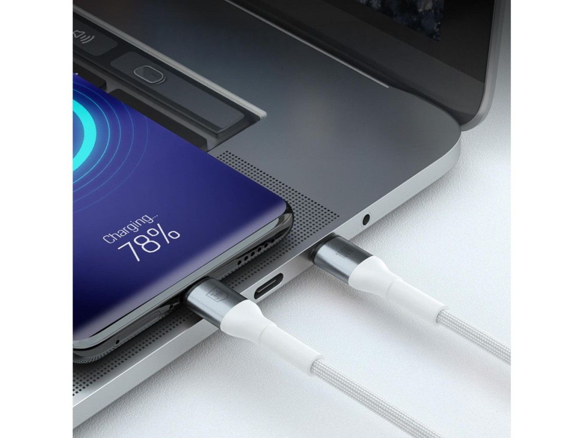 Cable 3mk Hyper N-SERIES USB-C / USB-C 2m PD 3.0 QC 3.0 20V/5A 100W - blanco