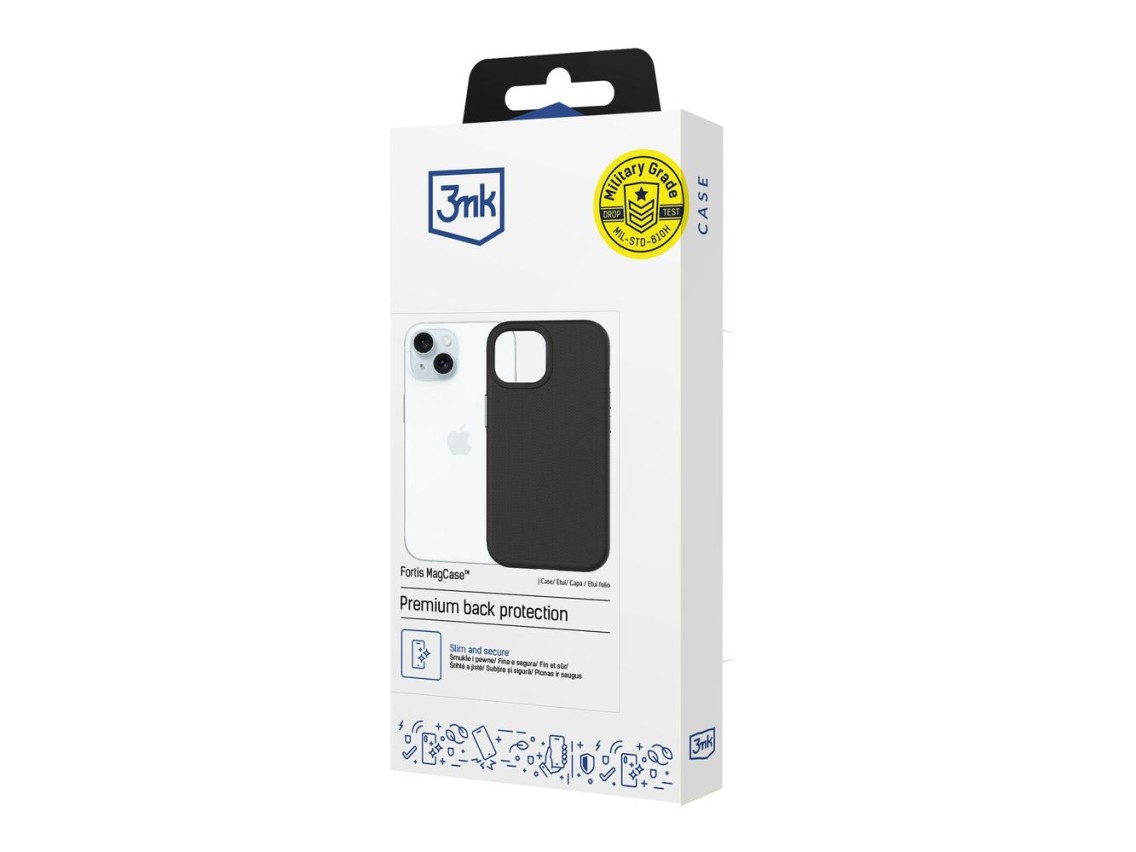 Capa 3mk Fortis MagCase para iPhone 15 - preta