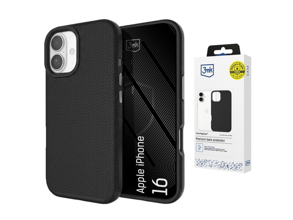 3mk Fortis MagCase for iPhone 16 - black