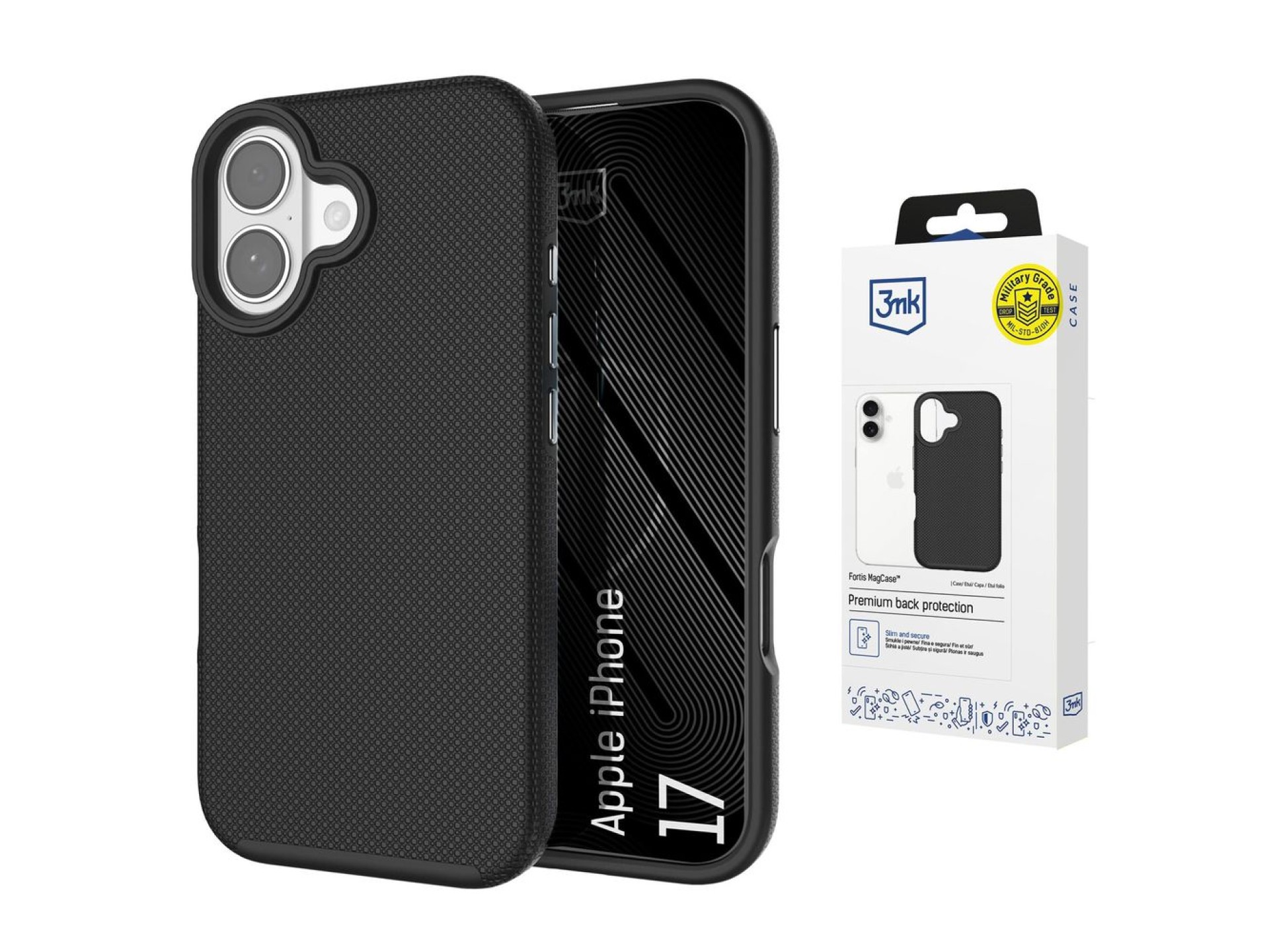 Capa 3mk Fortis MagCase para iPhone 17 - preta