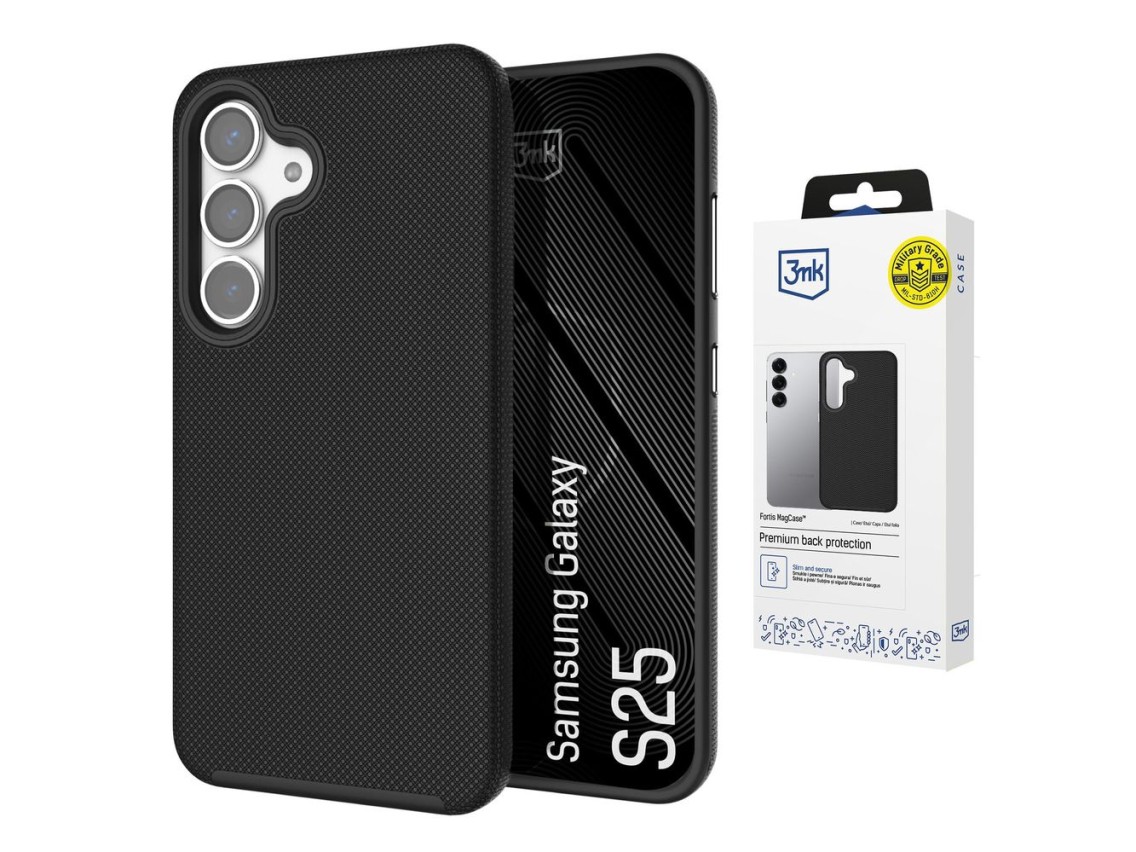 3mk Fortis MagCase para Samsung Galaxy S25 - preto