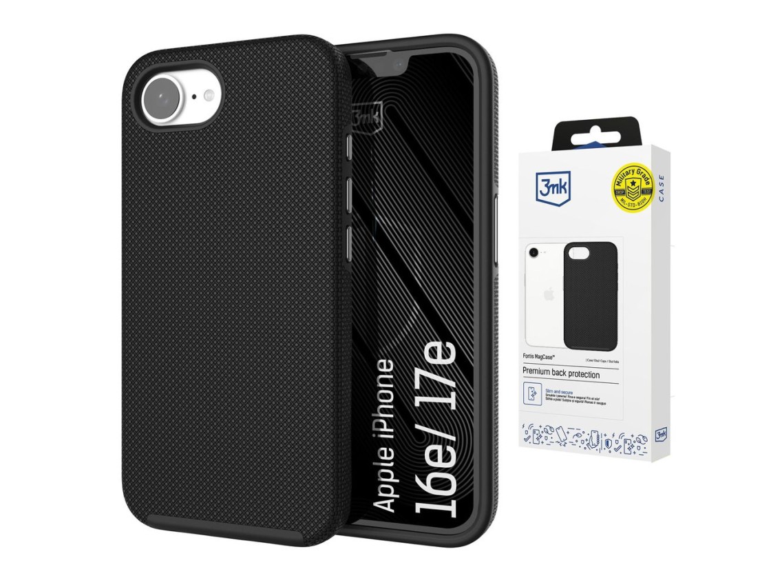 3mk Fortis MagCase for iPhone 16e / 17e - black