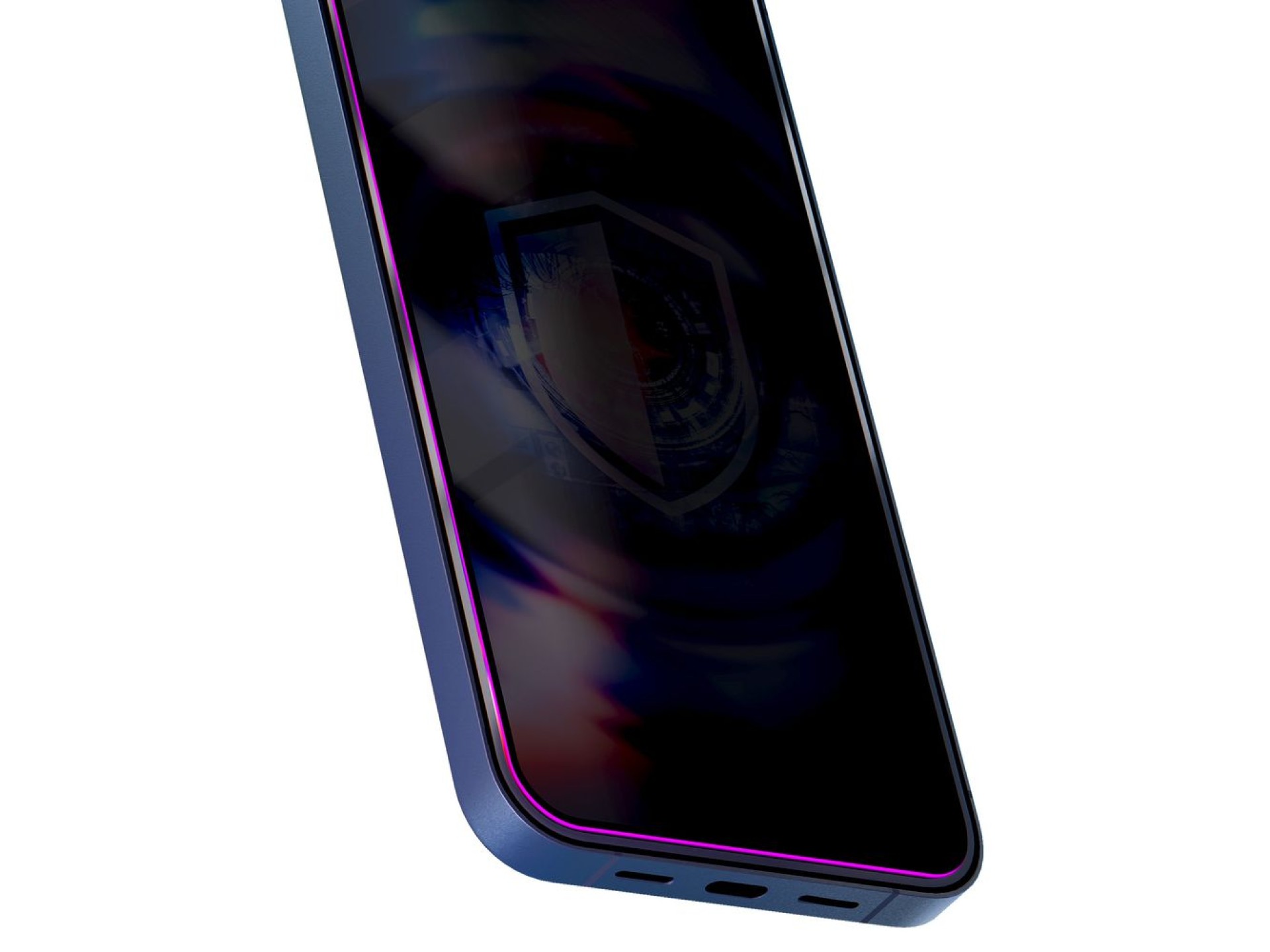 Película de vidro temperado 9H com filtro de privacidade HardGlass Max 3MK para iPhone 15 Pro Max