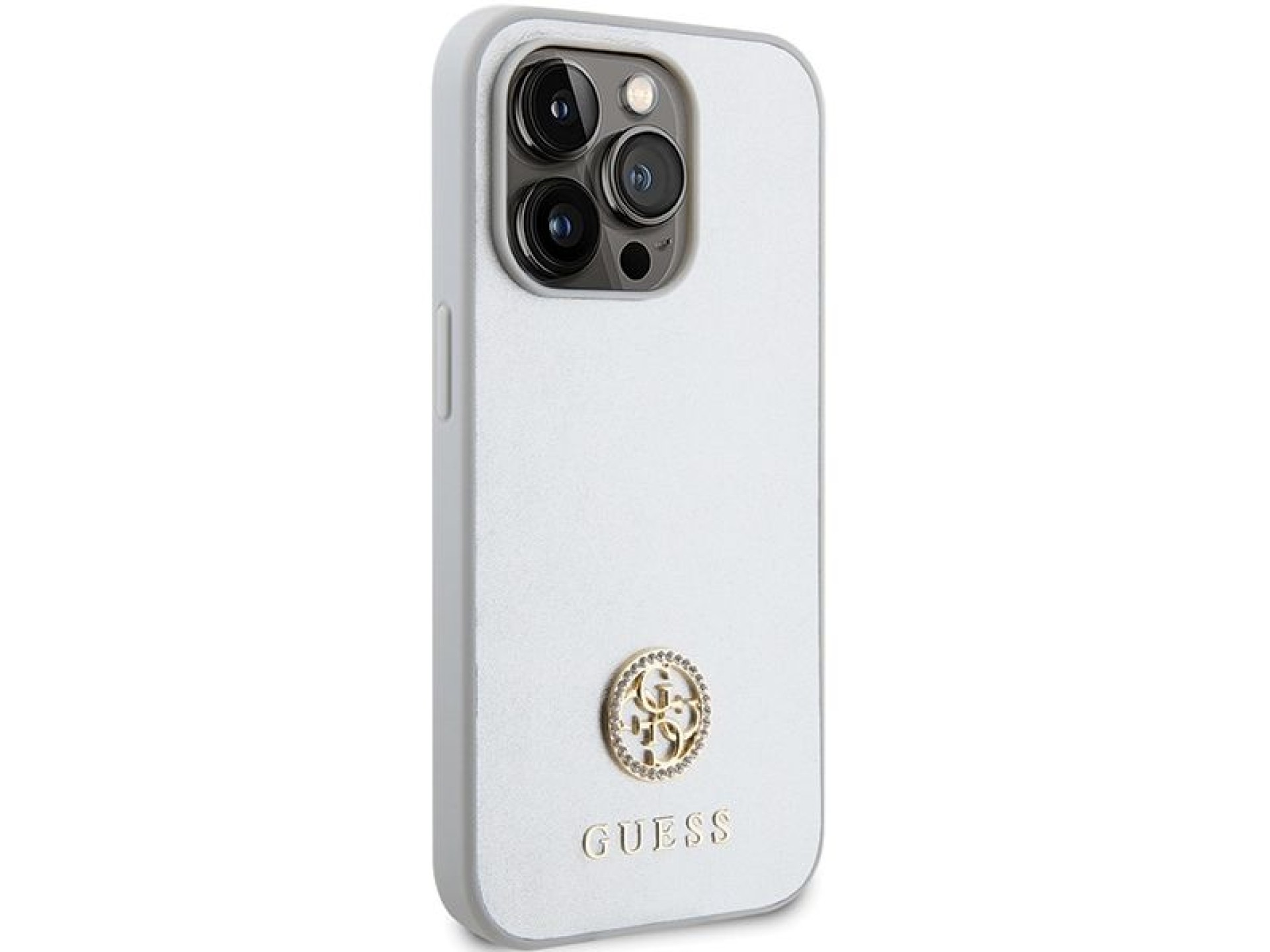 Guess Strass Metal Logo case for iPhone 15 Pro - silver