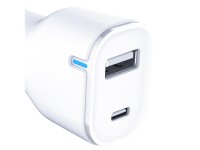 Cargador de coche 3mk 20W PD3.0 QC 3.0 USB 1A1C - Blanco Cargador de coche 3mk 20W PD3.0 QC 3.0 USB 1A1C - Blanco