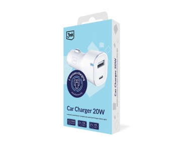 Cargador de coche 3mk 20W PD3.0 QC 3.0 USB 1A1C - Blanco Cargador de coche 3mk 20W PD3.0 QC 3.0 USB 1A1C - Blanco