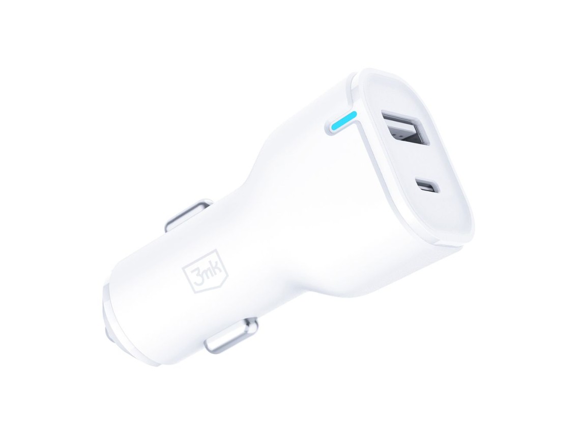 Cargador de coche 3mk 20W PD3.0 QC 3.0 USB 1A1C - Blanco