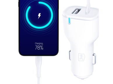 Cargador de coche 3mk 20W PD3.0 QC 3.0 USB 1A1C - Blanco Cargador de coche 3mk 20W PD3.0 QC 3.0 USB 1A1C - Blanco