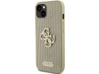 Capa Guess Perforated 4G Glitter para iPhone 15 - dourada