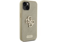 Capa Guess Perforated 4G Glitter para iPhone 15 - dourada