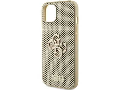 Capa Guess Perforated 4G Glitter para iPhone 15 - dourada