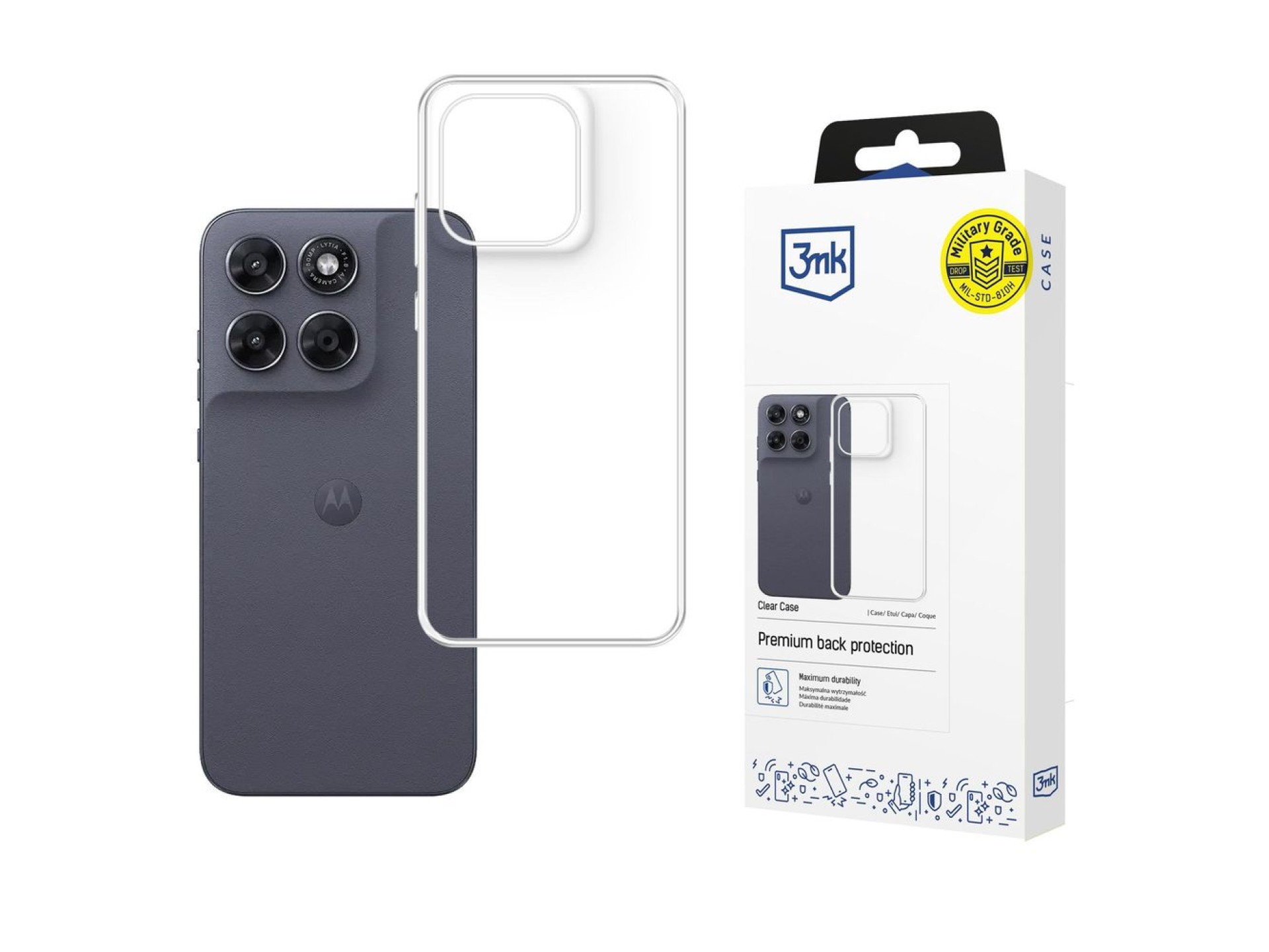 Capa transparente 3mk para Motorola Moto G67 / Moto G77 - transparente