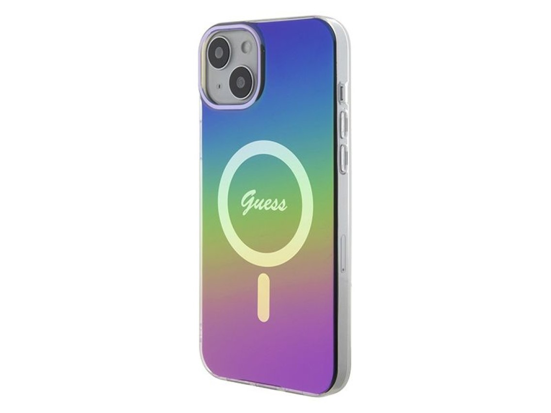 Capa Guess IML Iridescent MagSafe para iPhone 15/14/13 de 6,1" - multicolorida