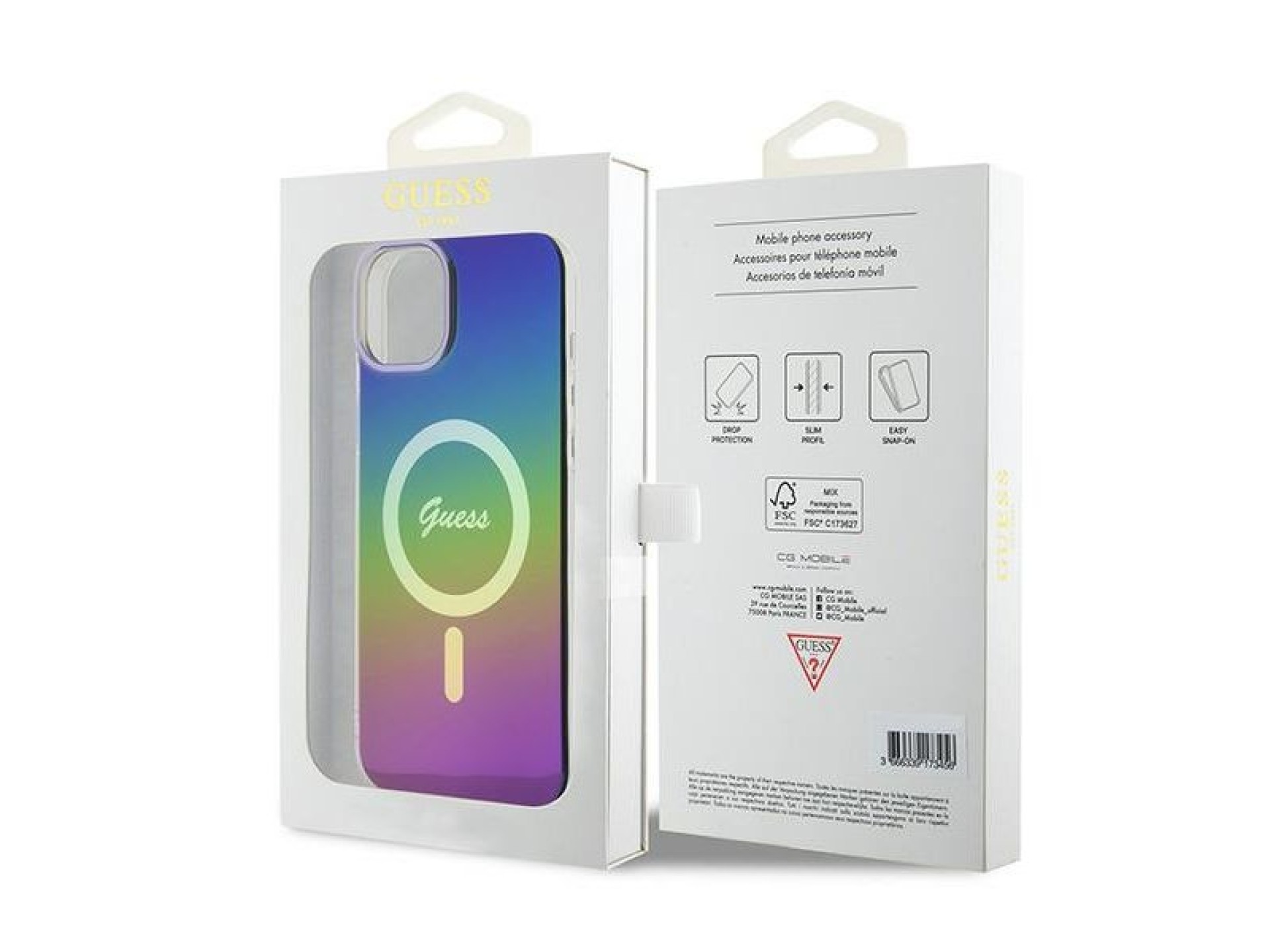Capa Guess IML Iridescent MagSafe para iPhone 15/14/13 de 6,1