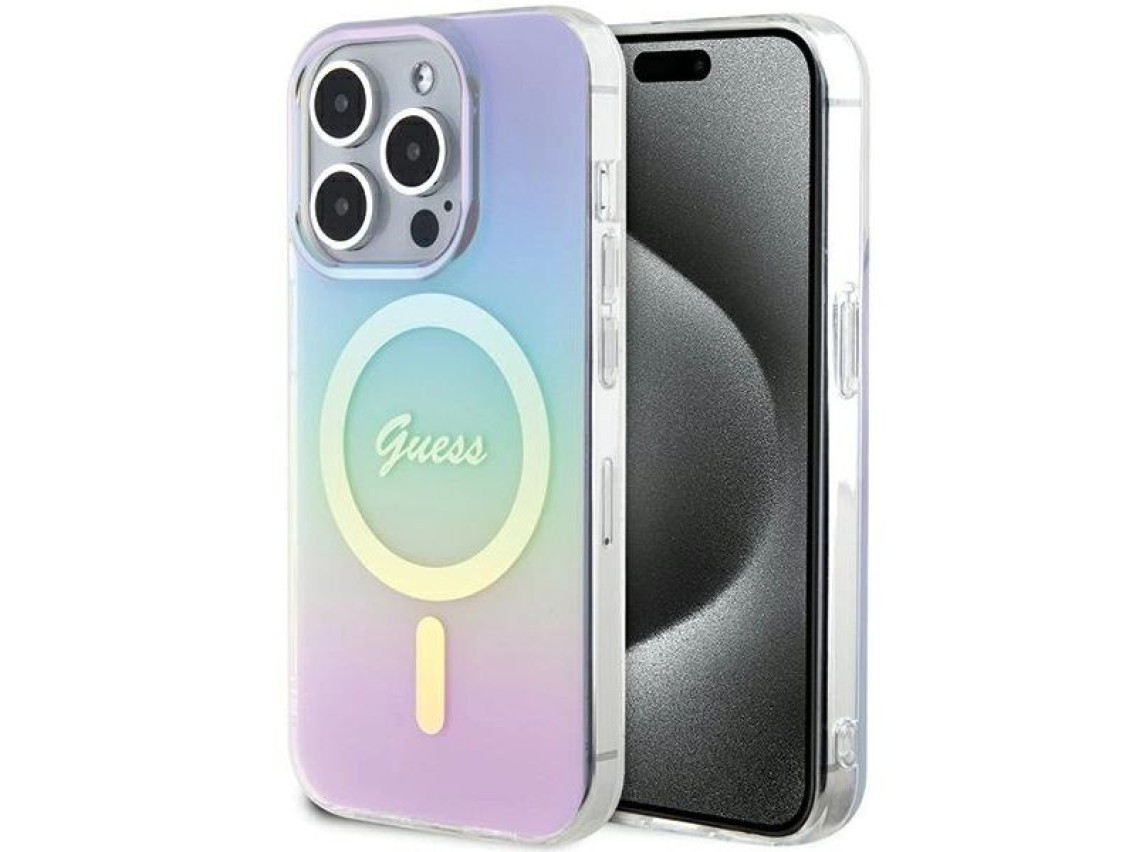 Funda r�gida Guess GUHMP15XHITSU para iPhone 15 Pro Max de 6,7" color morado/morado, con aislamiento