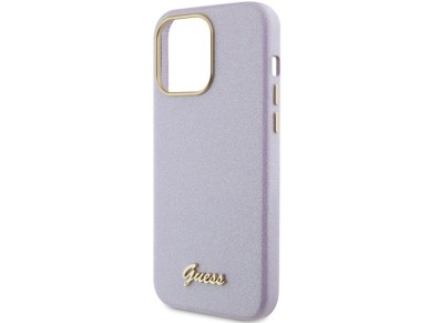 Guess Glitter Glossy Script case for iPhone 15 Pro - lilac