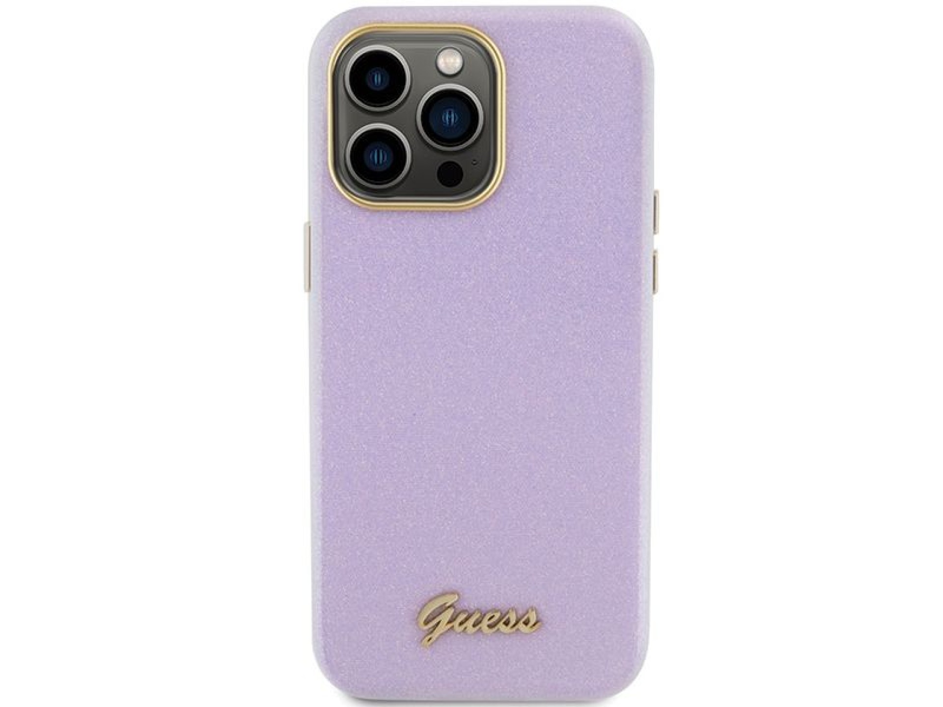 Guess Glitter Glossy Script case for iPhone 15 Pro Max - lilac