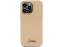 Funda Guess Glitter Glossy Script para iPhone 15 Pro - dorada Funda Guess Glitter Glossy Script para iPhone 15 Pro - dorada