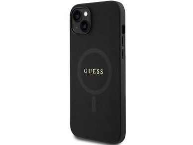 Funda rígida Guess GUHMP15MPSAHMCK para iPhone 15 Plus de 6,7" en color negro/negro, modelo Saffiano Funda rígida Guess GUHMP15MPSAHMCK para iPhone 15 Plus de 6,7" en color negro/negro, modelo Saffiano