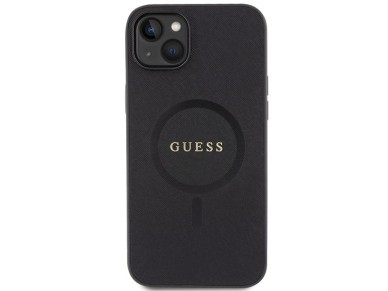 Funda rígida Guess GUHMP15MPSAHMCK para iPhone 15 Plus de 6,7" en color negro/negro, modelo Saffiano Funda rígida Guess GUHMP15MPSAHMCK para iPhone 15 Plus de 6,7" en color negro/negro, modelo Saffiano