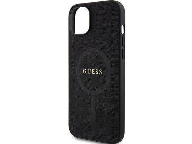 Funda rígida Guess GUHMP15MPSAHMCK para iPhone 15 Plus de 6,7" en color negro/negro, modelo Saffiano Funda rígida Guess GUHMP15MPSAHMCK para iPhone 15 Plus de 6,7" en color negro/negro, modelo Saffiano