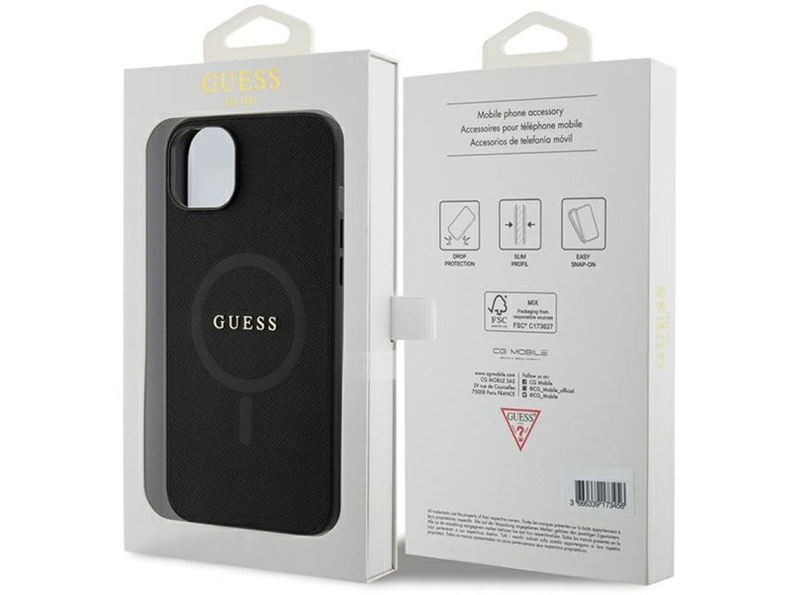 Guess GUHMP15MPSAHMCK iPhone 15 Plus 6.7" black/black hardcase Saffiano MagSafe