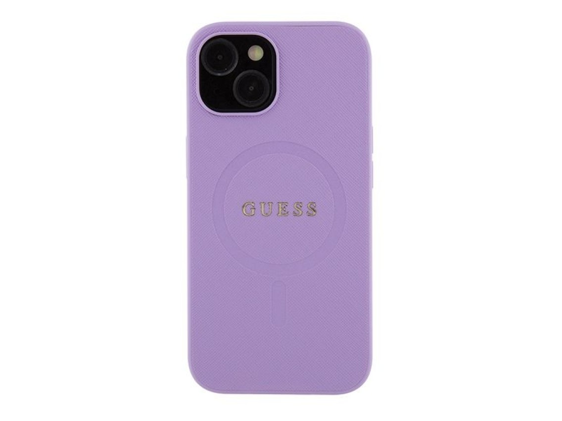 Guess GUHMP15SPSAHMCU iPhone 15 6.1" purple/purple hardcase Saffiano MagSafe