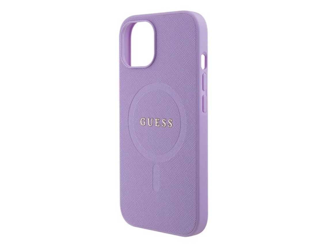 Guess GUHMP15SPSAHMCU iPhone 15 6.1" purple/purple hardcase Saffiano MagSafe