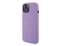 Funda Guess Saffiano MagSafe para iPhone 15 Plus - morado