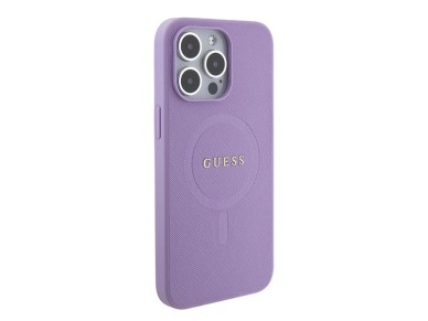 Guess Saffiano MagSafe case for iPhone 15 Pro - purple Guess Saffiano MagSafe case for iPhone 15 Pro - purple