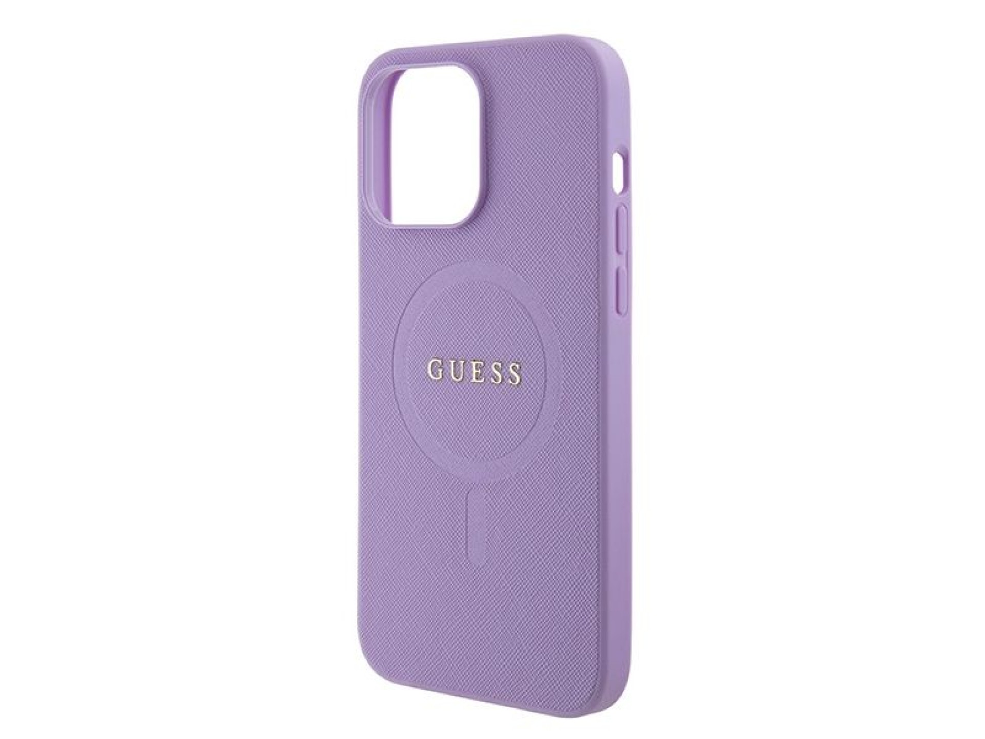 Capa Guess Saffiano MagSafe para iPhone 15 Pro - roxa