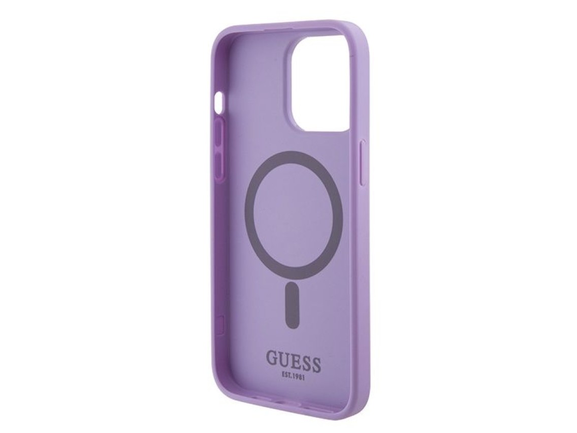 Guess GUHMP15XPSAHMCU iPhone 15 Pro Max 6.7" purple/purple hardcase Saffiano MagSafe