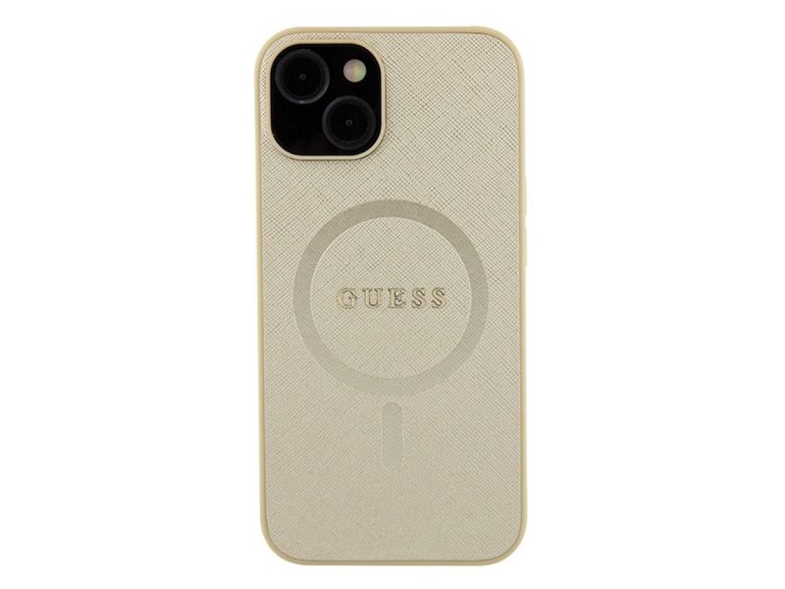 Guess GUHMP15MPSAHMCB iPhone 15 Plus 6.7" gold/gold hardcase Saffiano MagSafe