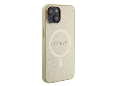 Guess GUHMP15MPSAHMCB iPhone 15 Plus 6.7" gold/gold hardcase Saffiano MagSafe Guess GUHMP15MPSAHMCB iPhone 15 Plus 6.7" gold/gold hardcase Saffiano MagSafe