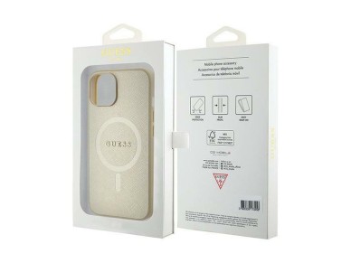 Guess GUHMP15MPSAHMCB iPhone 15 Plus 6.7" gold/gold hardcase Saffiano MagSafe Guess GUHMP15MPSAHMCB iPhone 15 Plus 6.7" gold/gold hardcase Saffiano MagSafe
