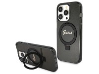 Capa MagSafe Guess Ring Stand Script Glitter para iPhone 13 Pro Max - preta Capa MagSafe Guess Ring Stand Script Glitter para iPhone 13 Pro Max - preta