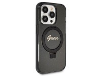 Capa MagSafe Guess Ring Stand Script Glitter para iPhone 13 Pro Max - preta Capa MagSafe Guess Ring Stand Script Glitter para iPhone 13 Pro Max - preta