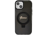 Funda Guess Ring Stand Script Glitter MagSafe para iPhone 14 / 15 / 13 - negra Funda Guess Ring Stand Script Glitter MagSafe para iPhone 14 / 15 / 13 - negra