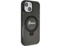 Guess Ring Stand Script Glitter MagSafe Case for iPhone 15 Plus / 14 Plus - Black Guess Ring Stand Script Glitter MagSafe Case for iPhone 15 Plus / 14 Plus - Black