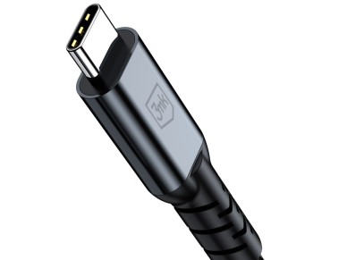 Cable 3mk Hyper N-SERIES Thunderbolt 4 USB-C / USB-C 1m 48V/5A 40Gb/s 240W 8K60Hz - negro