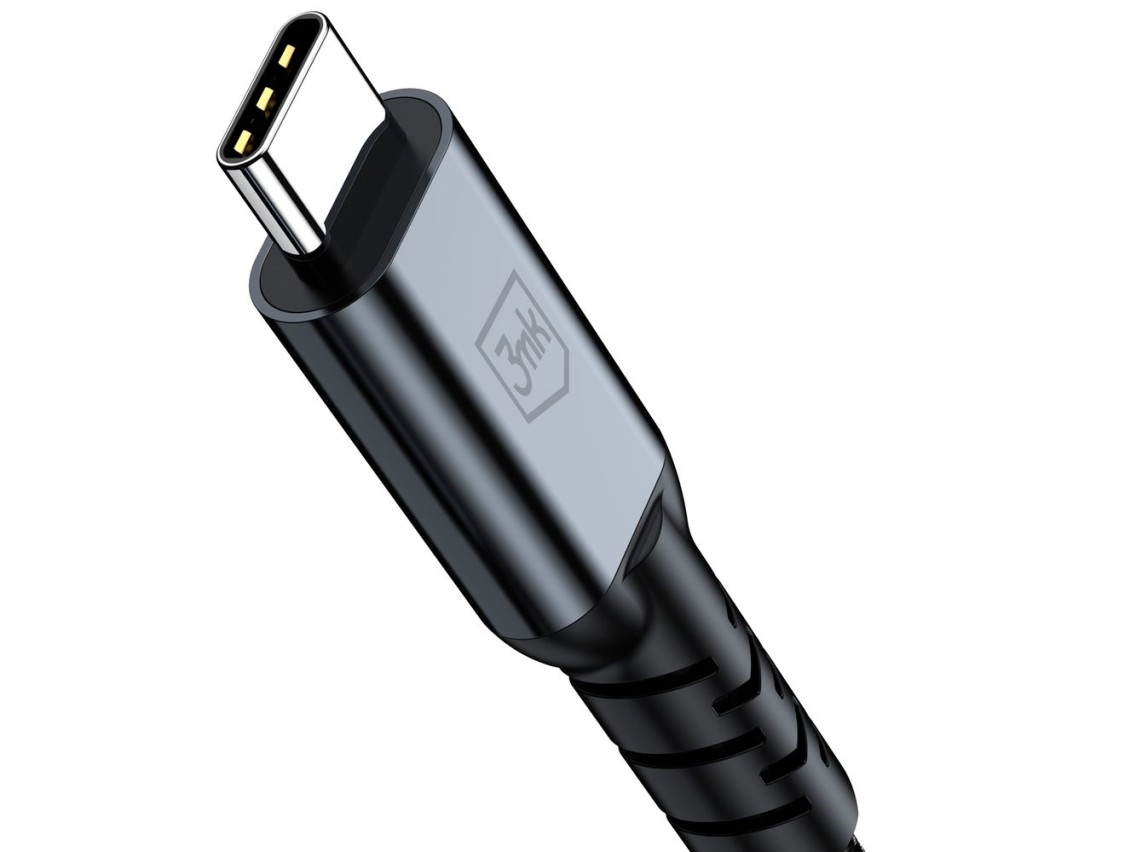 Cable 3mk Hyper N-SERIES Thunderbolt 4 USB-C / USB-C 1m 48V/5A 40Gb/s 240W 8K60Hz - negro