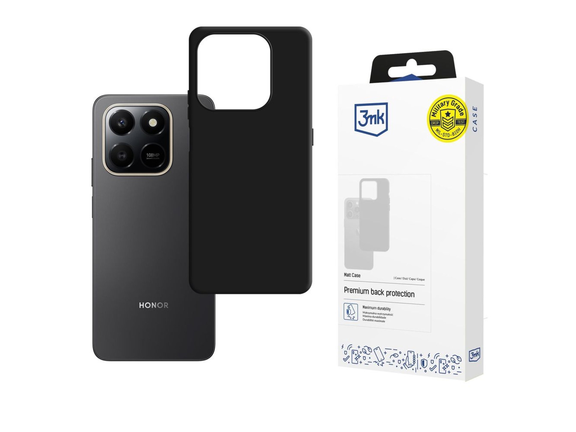 Funda 3mk Matt para Honor X7D - negro mate