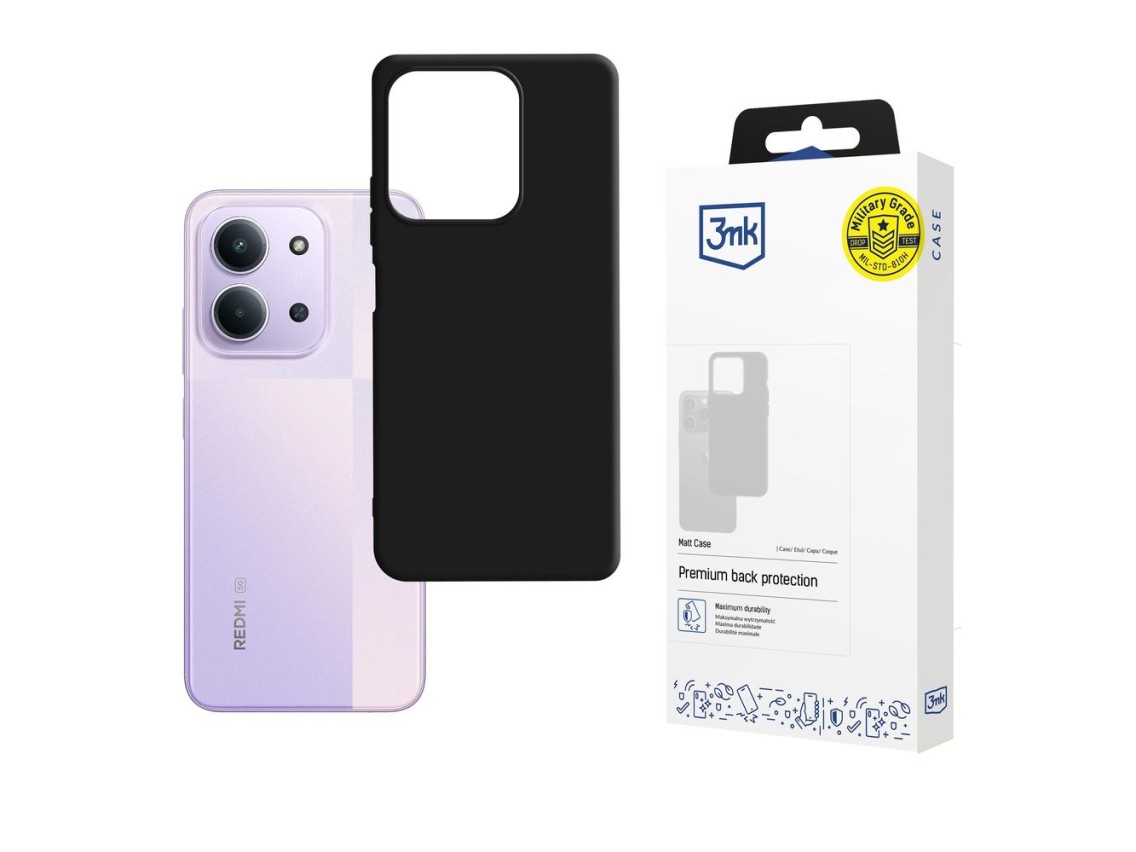 Capa fosca 3mk para Xiaomi Redmi 15C 4G/5G (173 mm) - preta