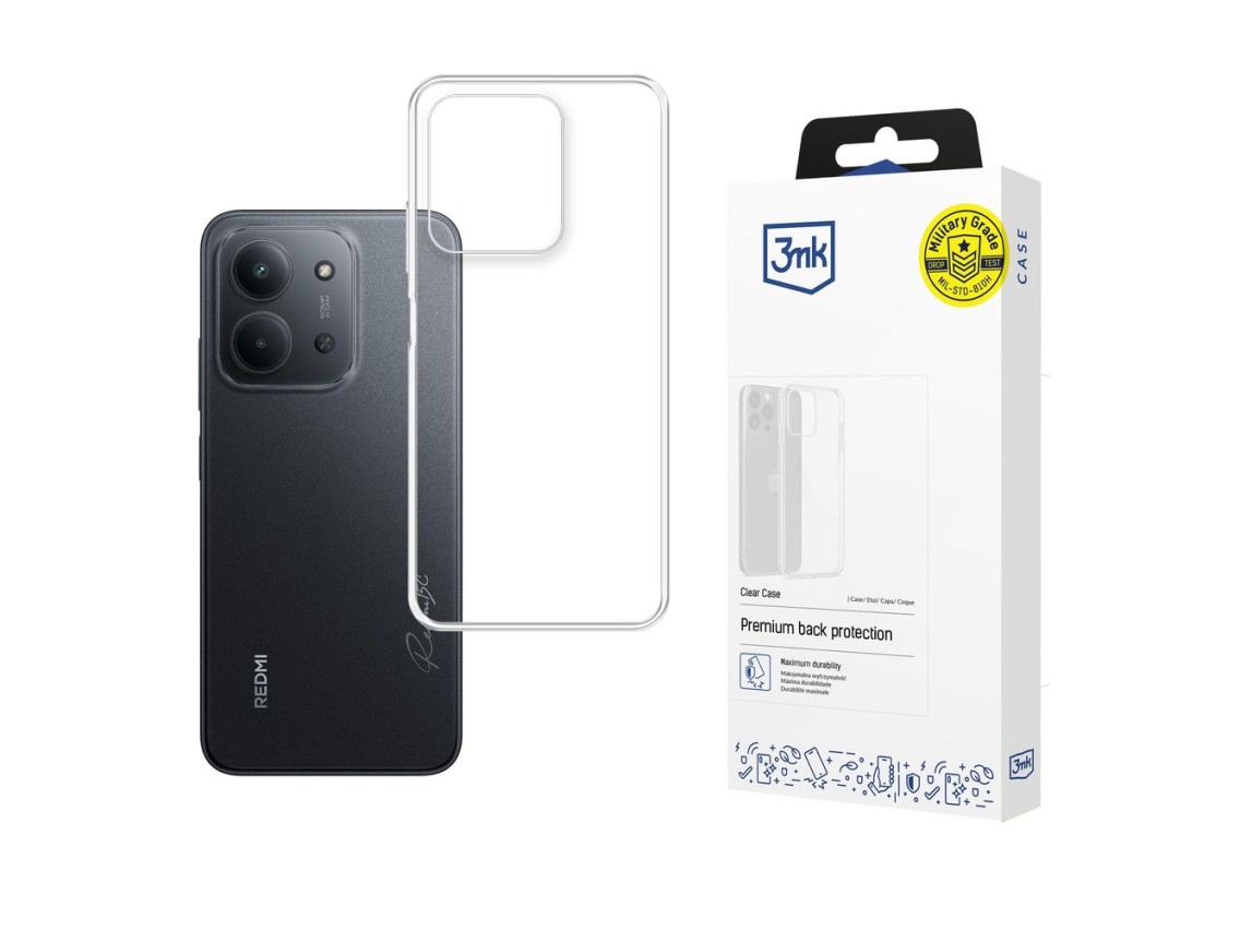 Capa transparente 3mk para Xiaomi Redmi 15C 4G/5G (173mm) - transparente