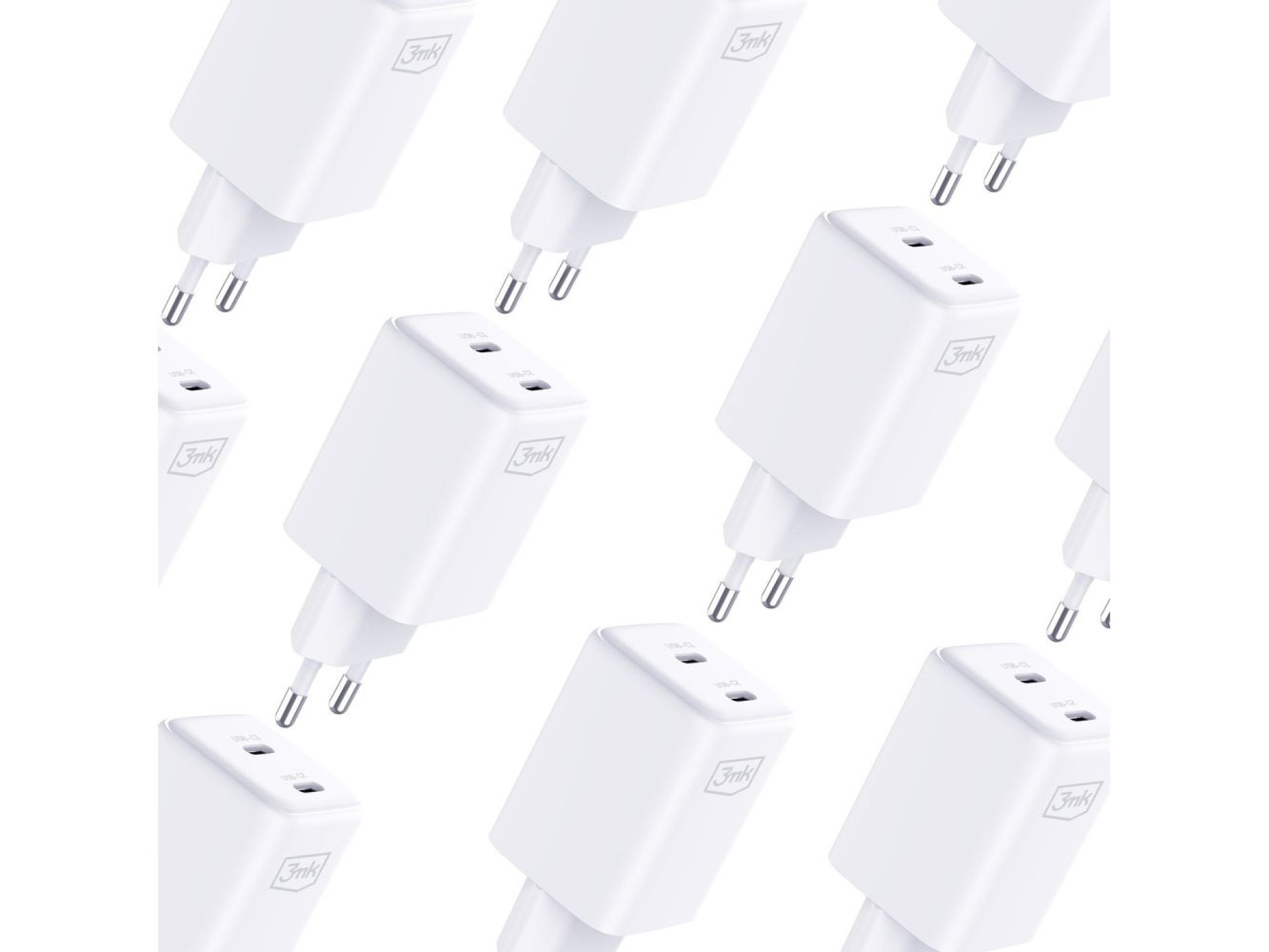 3mk Hyper Charger PD 45W QC4+ PPS 2C Super-Fast Charge 2.0 Wall Charger - White