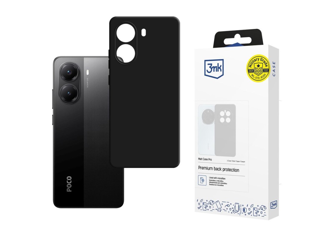 Capa 3mk Matt Case Pro para Xiaomi Poco X7 Pro 5G - Preto Fosco