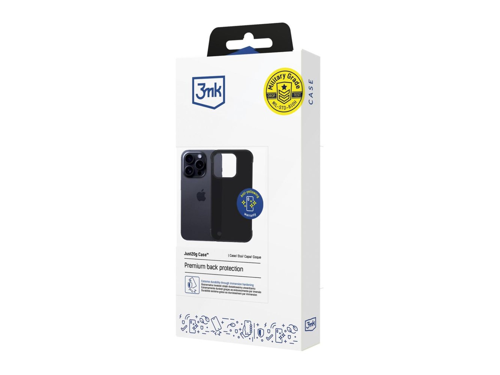 Funda mate 3mk Just20g para Apple iPhone 14 Pro Max - Negro mate