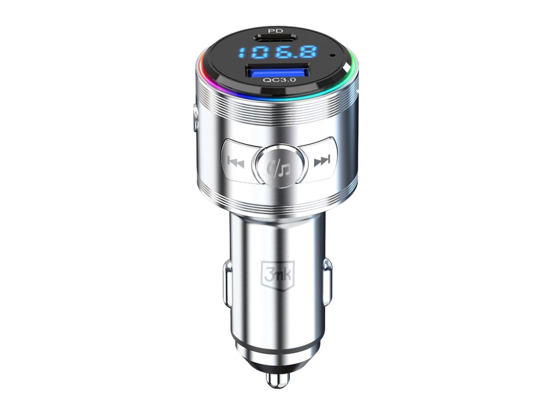 Transmisor 3 en 1 48W QC PD PPS USB-C USB-A 3mk Hyper Car Power Transmitter