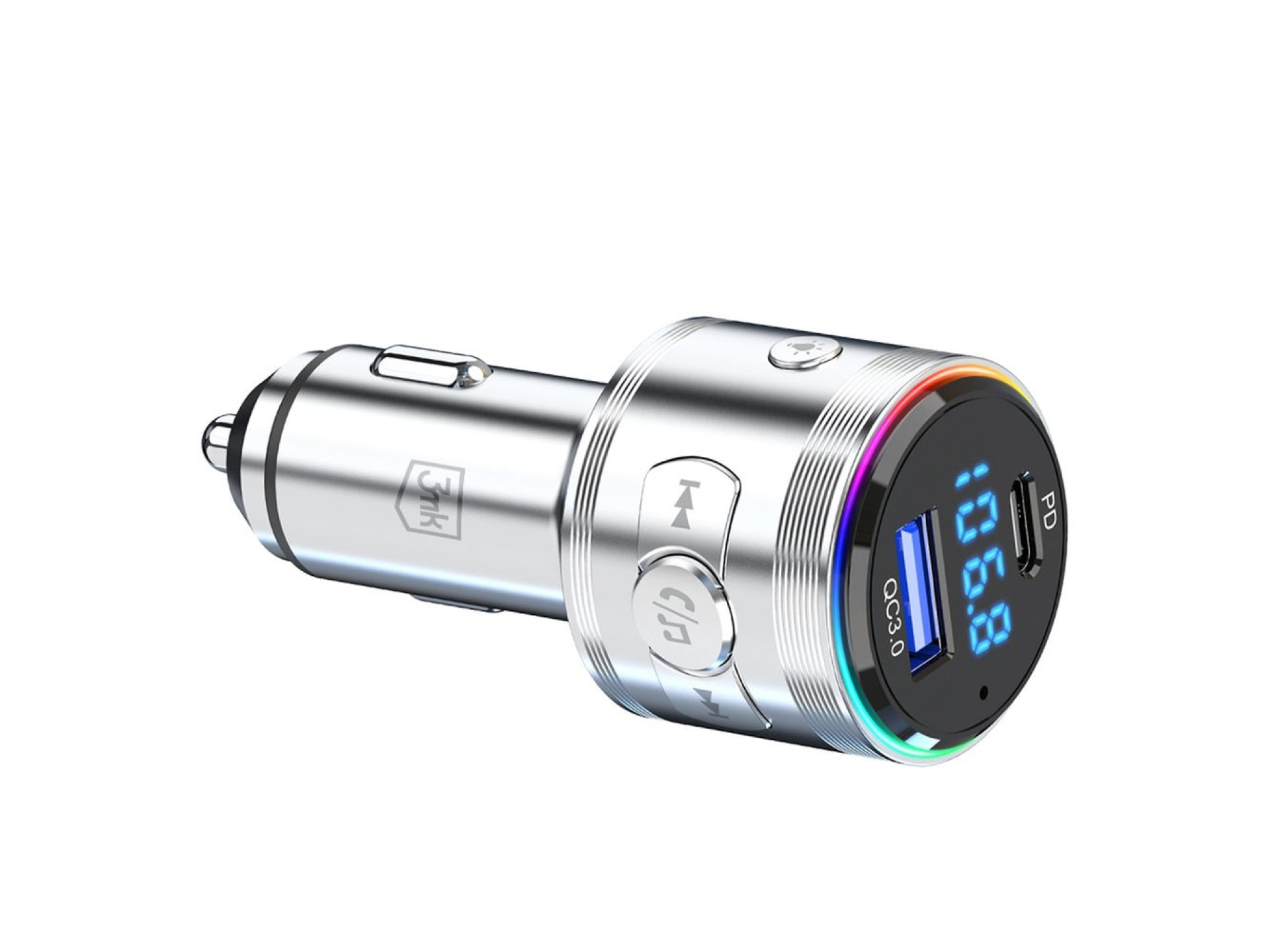 Transmisor 3 en 1 48W QC PD PPS USB-C USB-A 3mk Hyper Car Power Transmitter